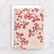 "Love Bloom" - Single Greeting Cards in Petal by Nazia Hyder - Front