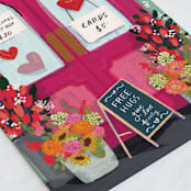 "Valentine Gift Shop" - Single Greeting Cards in Azalea by Becky Nimoy - Close-Up