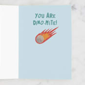 "You Are Dino-Mite" - Single Greeting Cards in Marine by Emanuela Carratoni - Interior
