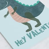 "You Are Dino-Mite" - Single Greeting Cards in Marine by Emanuela Carratoni - Close-Up