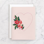 "xo heart" - Single Greeting Cards in Rose by Rebecca Durflinger - Front