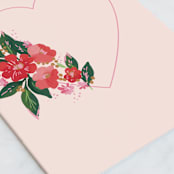 "xo heart" - Single Greeting Cards in Rose by Rebecca Durflinger - Close-Up