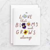 "Bloom And Grow" - Single Greeting Cards in Bouquet by Baumbirdy - Front