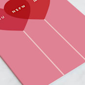 "NSFW Lollipops" - Single Greeting Cards in Hearts by Maria Alou - Close-Up