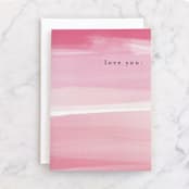 "brushed on love" - Single Greeting Cards in Carnation by Eric Ransom - Front