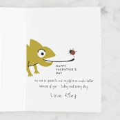 "Chameleon" - Single Greeting Cards in Truffle by Teju Reval - Customizable Interior Example