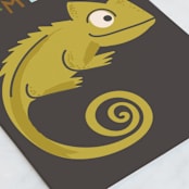 "Chameleon" - Single Greeting Cards in Truffle by Teju Reval - Close-Up