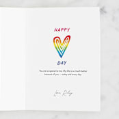 "Love is Love is Love" - Single Greeting Cards in Scarlet by Hooray Creative - Customizable Interior Example