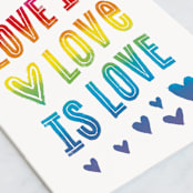 "Love is Love is Love" - Single Greeting Cards in Scarlet by Hooray Creative - Close-Up