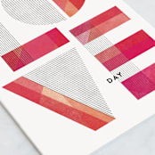 "Geo Love" - Single Greeting Cards in Ruby by Robert and Stella - Close-Up