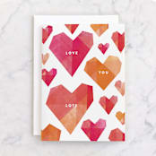 "Lots of Love" - Single Greeting Cards in Pearl by Robert and Stella - Front