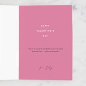 "Love Your Face" - Single Greeting Cards in Poinsettia by Robert and Stella - Customizable Interior Example