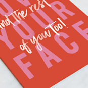 "Love Your Face" - Single Greeting Cards in Poinsettia by Robert and Stella - Close-Up