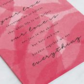 "Love Is Everything" - Single Greeting Cards in Watermelon by Courtney Crane - Close-Up