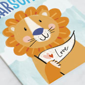 "ROARsome" - Single Greeting Cards in Mustard by Pixel and Hank - Close-Up
