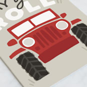 "4 Wheel Drive" - Single Greeting Cards in Gravel by Jessie Steury - Close-Up