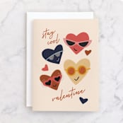 "Cool Hearts" - Single Greeting Cards in Blush by JeAnna Casper - Front