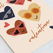 "Cool Hearts" - Single Greeting Cards in Blush by JeAnna Casper - Close-Up