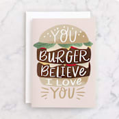 "You Burger Believe" - Single Greeting Cards in Spice by Alethea and Ruth - Front