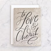 "To Love & Cherish" - Single Greeting Cards in Mist by Alethea and Ruth - Front