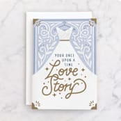 "Love Story" - Single Greeting Cards in Lavender by Cindy Chu - Front