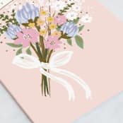 "Protea Bouquet" - Single Greeting Cards in Peony by Ana Sharpe - Close-Up