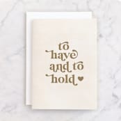 "To Have and To Hold" - Single Greeting Cards in Cream by Jennifer A. Smith - Front