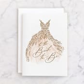 "Here Comes the Bride" - Single Greeting Cards in Blush by Paper Sun Studio - Front