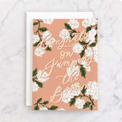 "Jumping The Broom" - Single Greeting Cards in Rosebud by Marabou Design - Front