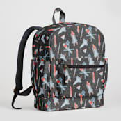 "Space Odyssey" - Small Backpack in Black by Meggy Masters - Side and Exterior Pockets