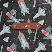 "Space Odyssey" - Small Backpack in Black by Meggy Masters - Tag in Revista Black