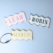 "Personalized Swiggle Keychain" - Key Chain in white by Corduroy Effect