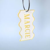 "Personalized Swiggle Keychain" - Key Chain in white by Corduroy Effect