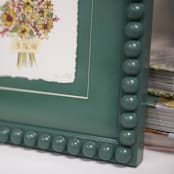 "Custom Bouquet Art in Green Frame" - Keepsake Art in green by Lily Field Studio