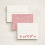 "Animal Cracker Parade" - Children’s Stationery in Pink Sugar by Jennifer Postorino - Assembled