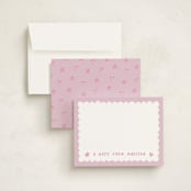 "Scallop Border" - Children’s Stationery in Cotton Candy by Hooray Creative - Assembled
