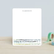 "Watercolor Dots" - Children’s Stationery in Navy by Loren Willis - Front
