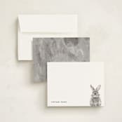 "Baby Animal Rabbit" - Children’s Stationery in Pebble by Cass Loh - Assembled