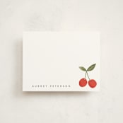 "twin cherries" - Children’s Stationery in Whipped Cream by Karidy Walker - Front