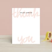 "Hand Lettered" - Children’s Stationery in Petal by Kimberly FitzSimons - Front