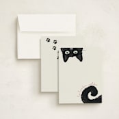 "Curious Cat" - Children’s Stationery in Fog by Refound Nostalgia - Assembled