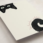 "Curious Cat" - Children’s Stationery in Fog by Refound Nostalgia - Detail