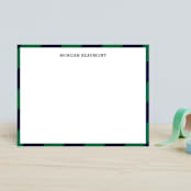 "Wide Stripe Nautical" - Children’s Stationery in Emerald by Seth Caskey - Front