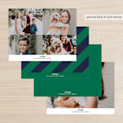 "Wide Stripe Nautical" - Children’s Stationery in Emerald by Seth Caskey - Back of Card Options