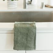 "Stone Washed Linen Tea Towel - Sage" - Tea Towels in green by Powered By People