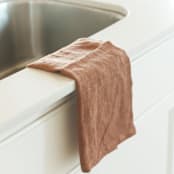 "Stone Washed Linen Tea Towel - Terracotta" - Tea Towels in brown by Powered By People