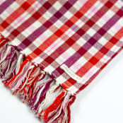 "Noel Plaid Handwoven Cotton Kitchen Towel" - Tea Towels in red by Archive New York