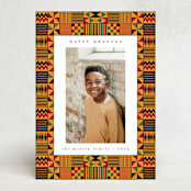 "kente" - Kwanzaa Cards in Pumpkin by Anastasia Makarova - Front