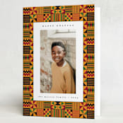 "kente" - Kwanzaa Cards in Pumpkin by Anastasia Makarova - Folded Card