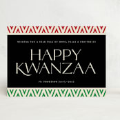 "Abstract Kente" - Kwanzaa Cards in Ebony by Heather Schertzer - Front